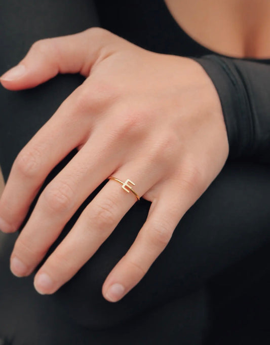 Preorder: silver initial ring